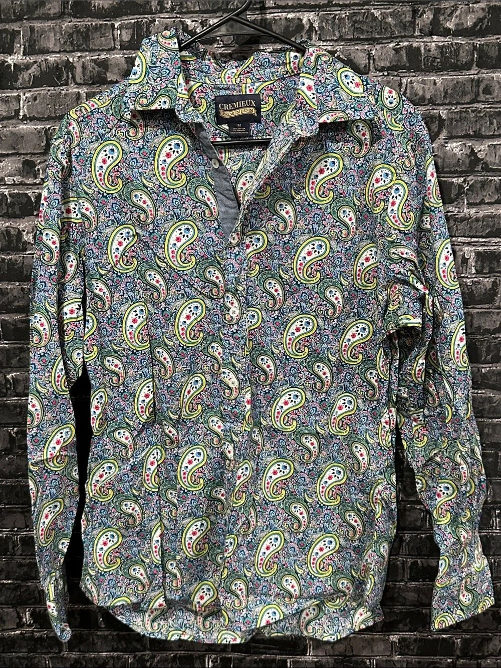 Daniel Cremieux Men's Paisley Button-Down Shirt in Blue, Green, Yellow and White
